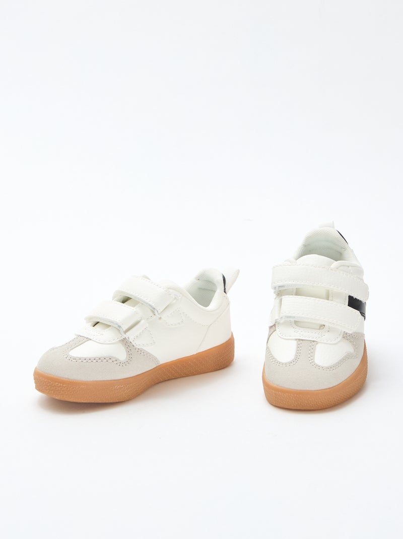 Klett-Sneaker aus Wildlederimitat Weiß - Kiabi