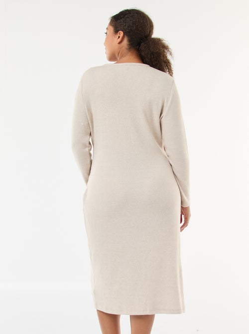 Knee-Length Knit Wrap Dress - Kiabi