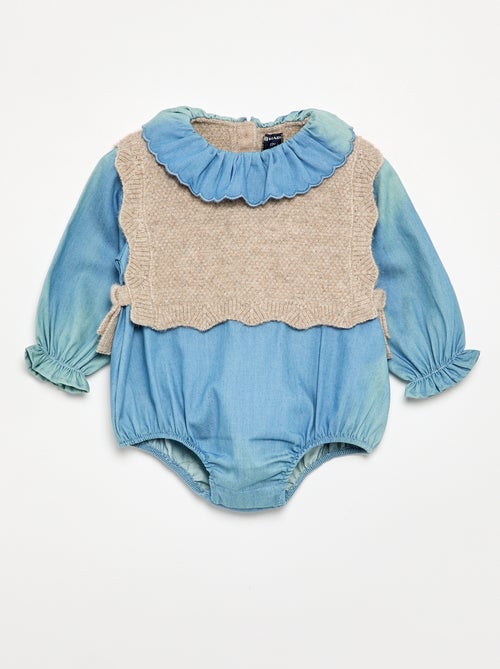 Knit and Denim Romper - Kiabi