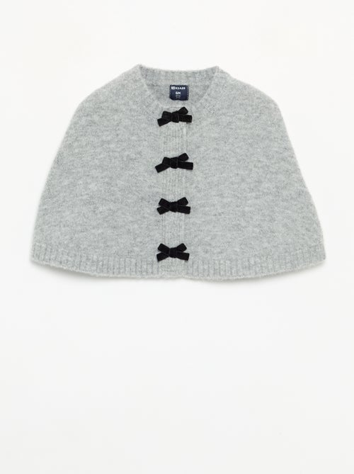 Knit Cape with Velvet Bows - Kiabi