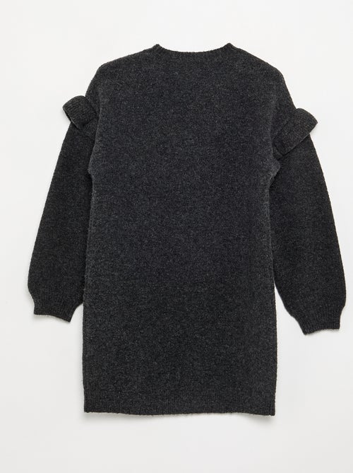 Knit dress with ruffled shoulders - Kiabi