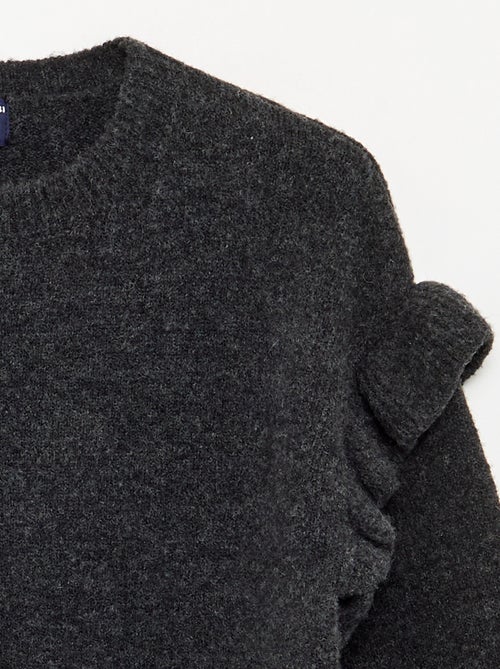 Knit dress with ruffled shoulders - Kiabi