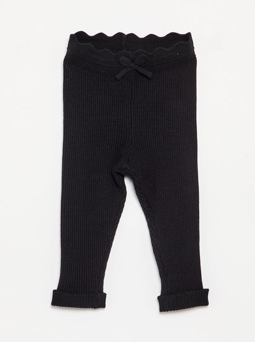 Knit Leggings with Decorative Waist Tie - Kiabi