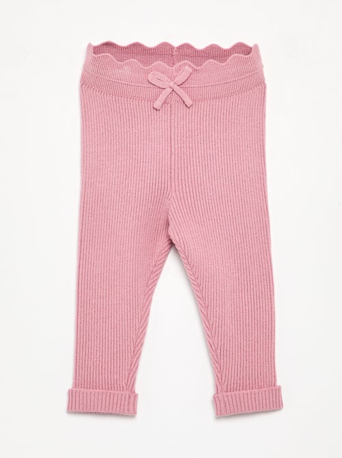Knit Leggings with Decorative Waist Tie - Kiabi