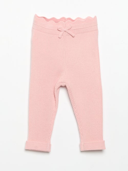 Knit Leggings with Decorative Waist Tie - Kiabi