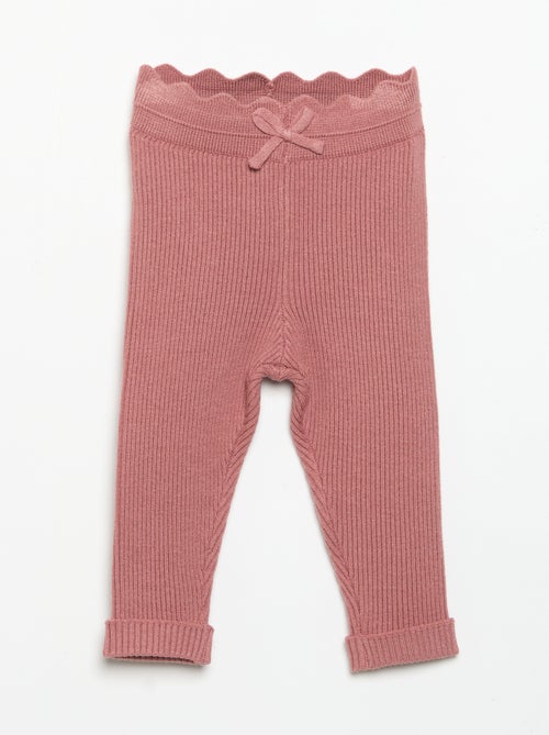 Knit Leggings with Decorative Waist Tie - Kiabi