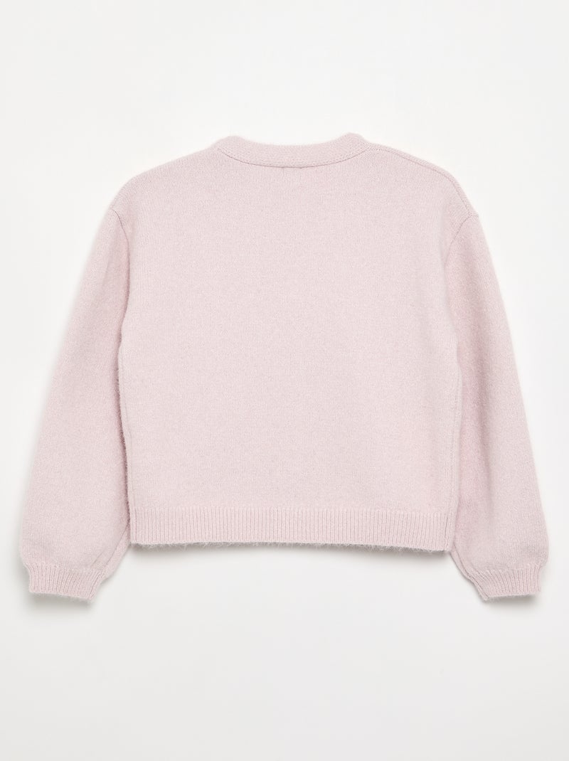 Knit sweater with knot detail Pink - Kiabi