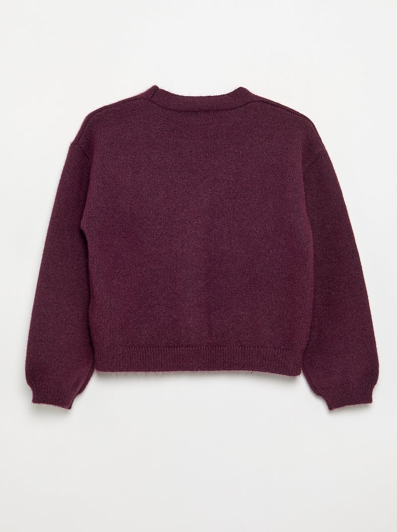 Knit sweater with knot detail Pink - Kiabi