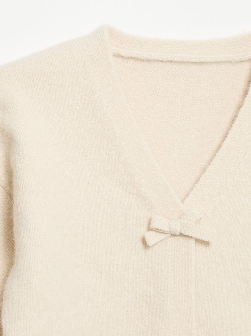 Knit sweater with knot detail White - Kiabi