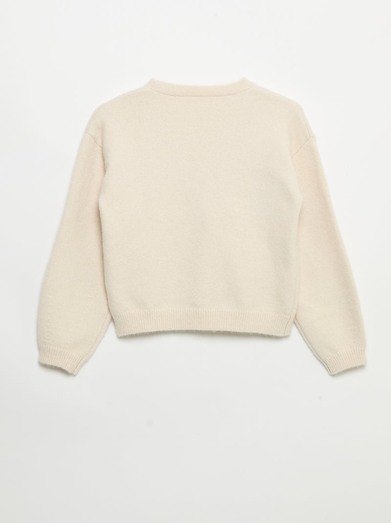 Knit sweater with knot detail White - Kiabi