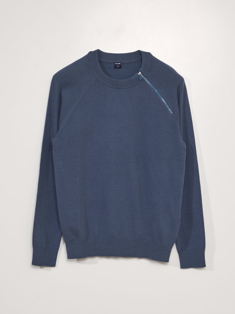 Knit Sweatshirt - Easy-Dressing Collection BLUE - Kiabi