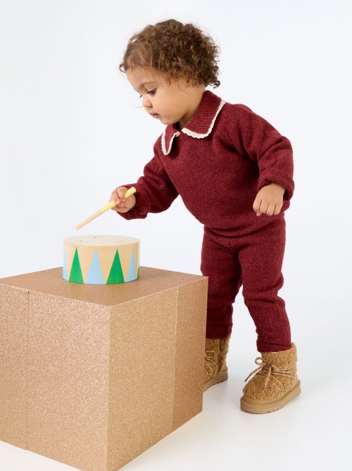 Knit Waffle Sweatshirt & Leggings Set - 2-Piece - Kiabi
