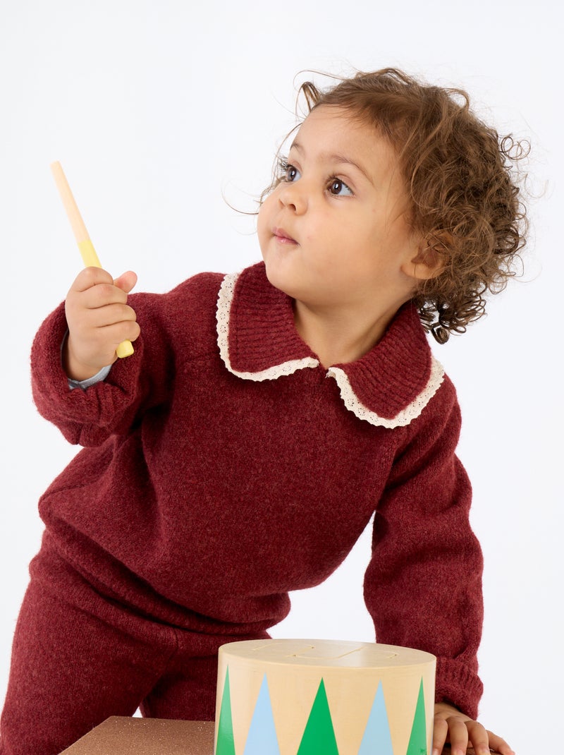 Knit Waffle Sweatshirt & Leggings Set - 2-Piece Red - Kiabi