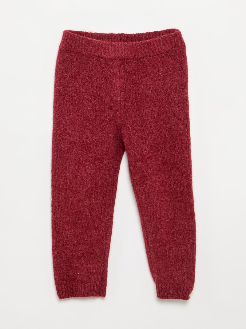 Knit Waffle Sweatshirt & Leggings Set - 2-Piece Red - Kiabi