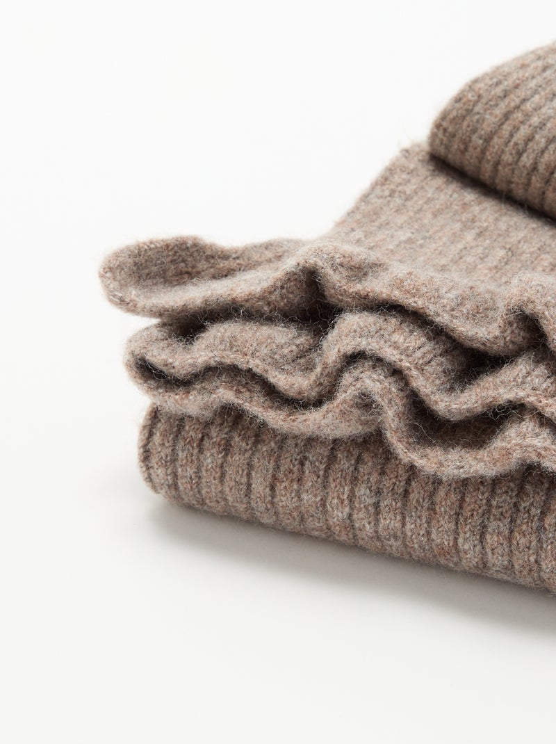 Knitted Blanket Beige - Kiabi