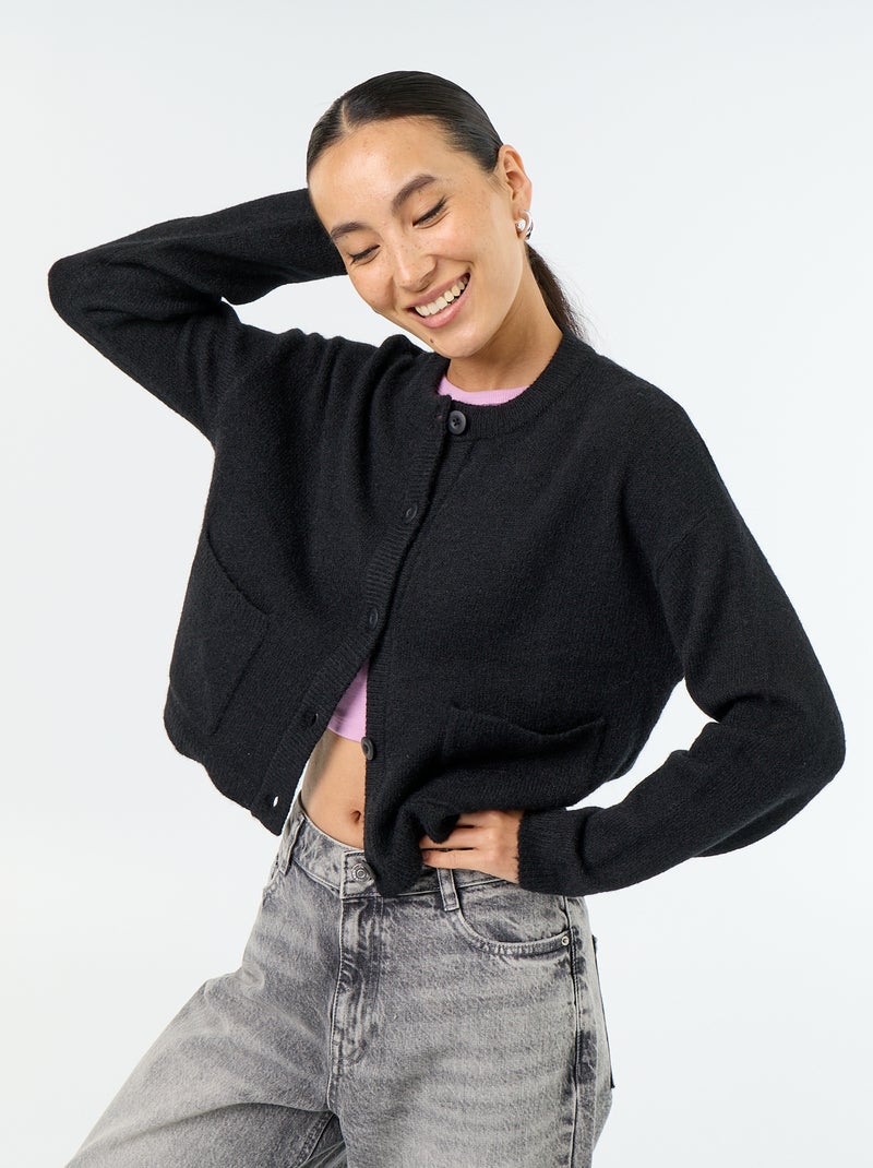 Knitted Cardigan Black - Kiabi