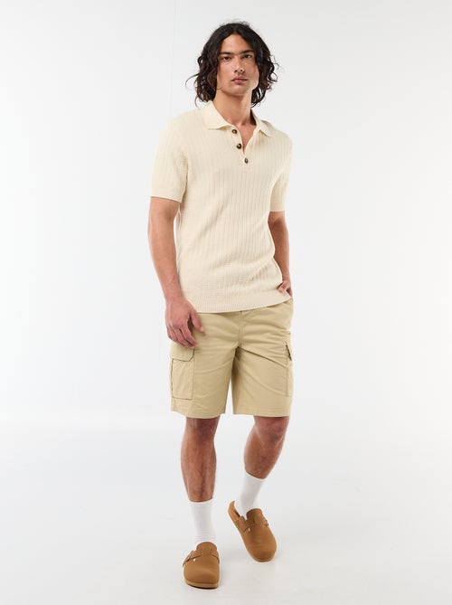 Knitted-Effect Polo Shirt - Kiabi