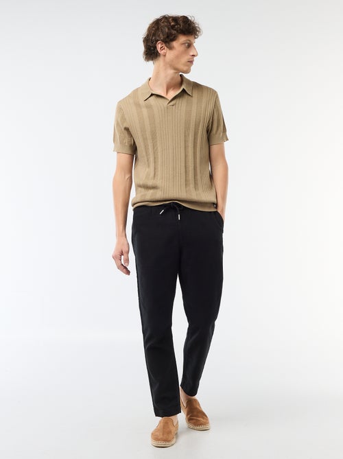 Knitted-Effect Polo Shirt - Kiabi