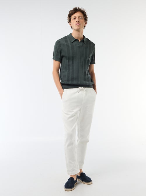 Knitted-Effect Polo Shirt - Kiabi