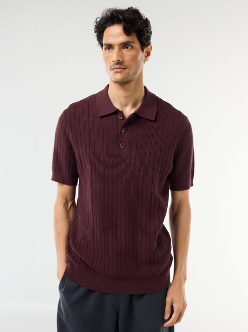 Knitted-Effect Polo Shirt - Kiabi