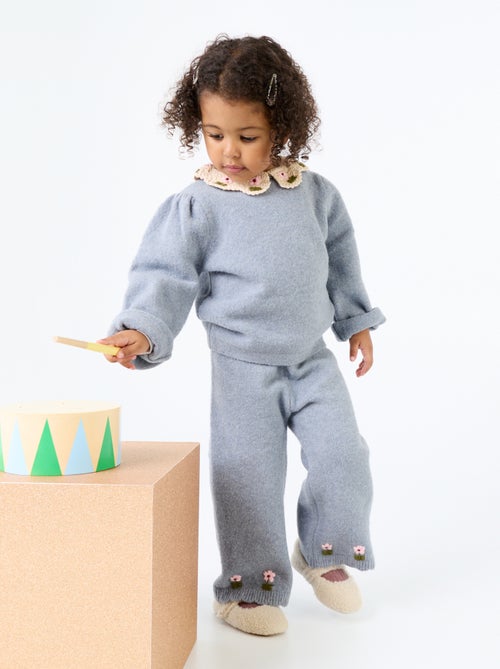 Knitted Pants with Embroidery - Kiabi