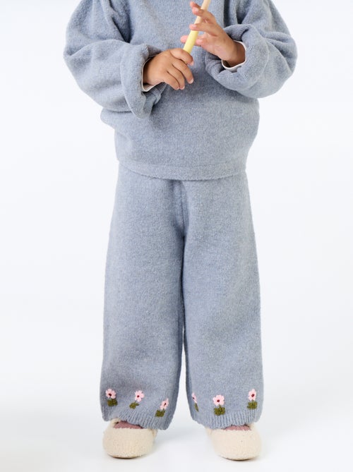 Knitted Pants with Embroidery - Kiabi