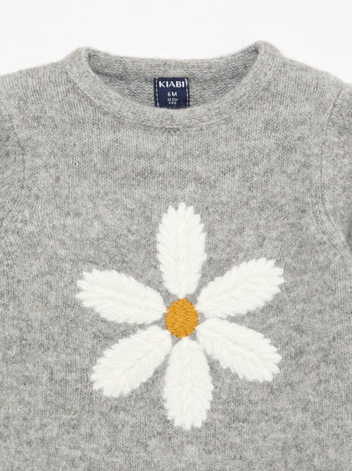 Knitted Sweater with Embroidery - Kiabi