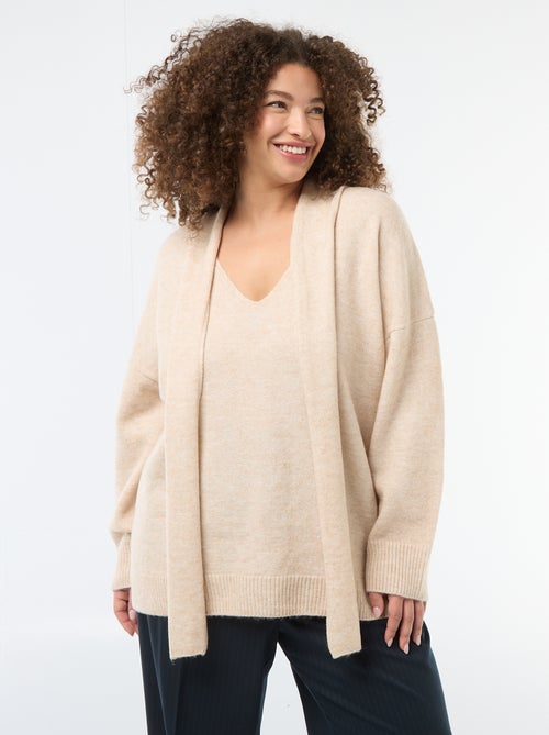 Knitted Sweater with Integrated Scarf - Kiabi
