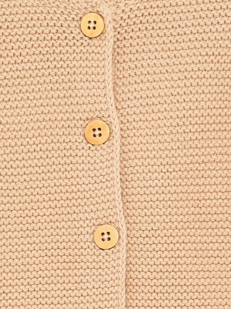 Krausripp-Strickjäckchen Beige - Kiabi
