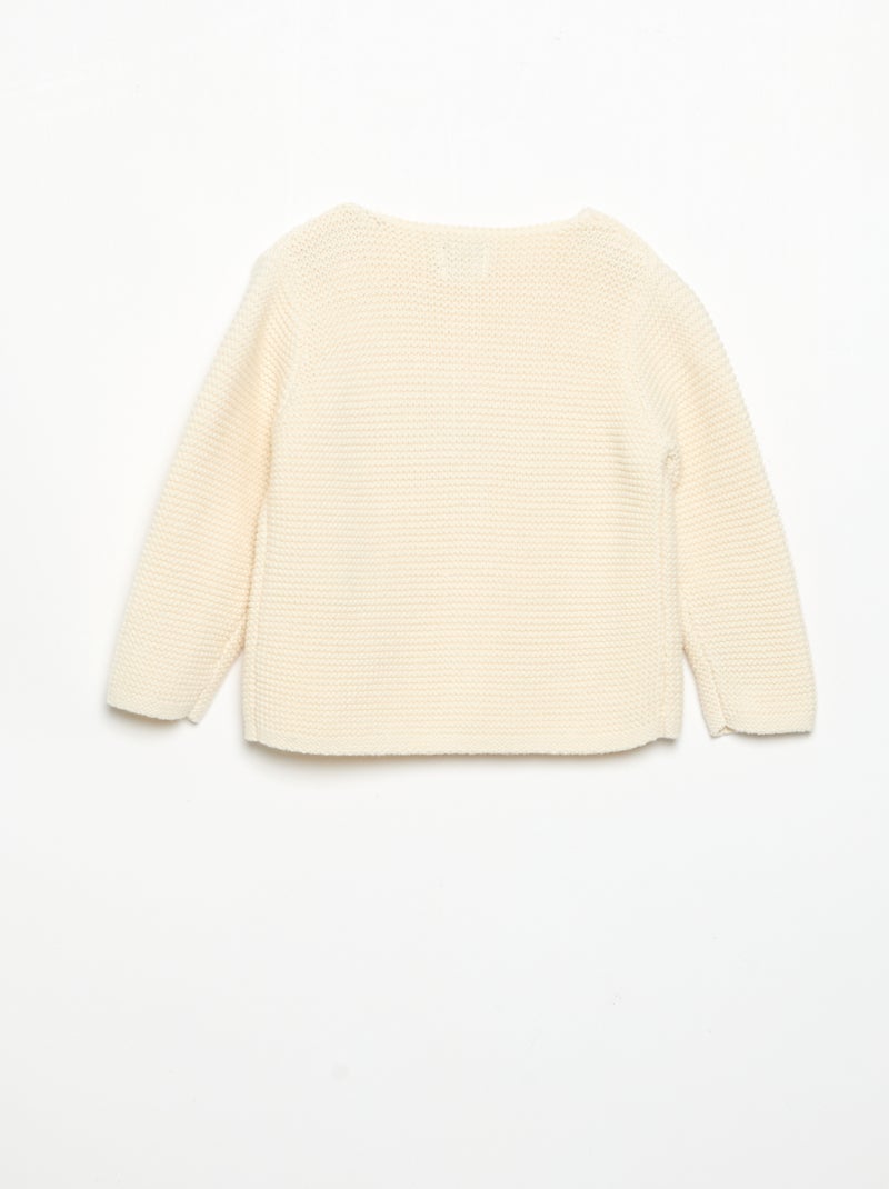 Krausripp-Strickjäckchen Blanc - Kiabi