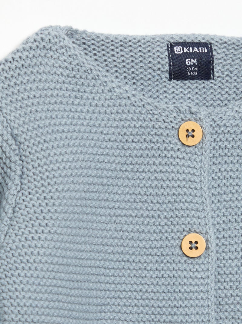 Krausripp-Strickjäckchen Bleu - Kiabi
