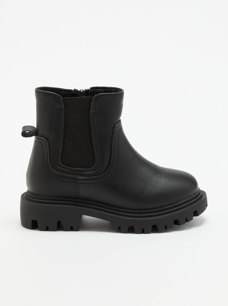 Kunstleder-Boots Noir - Kiabi