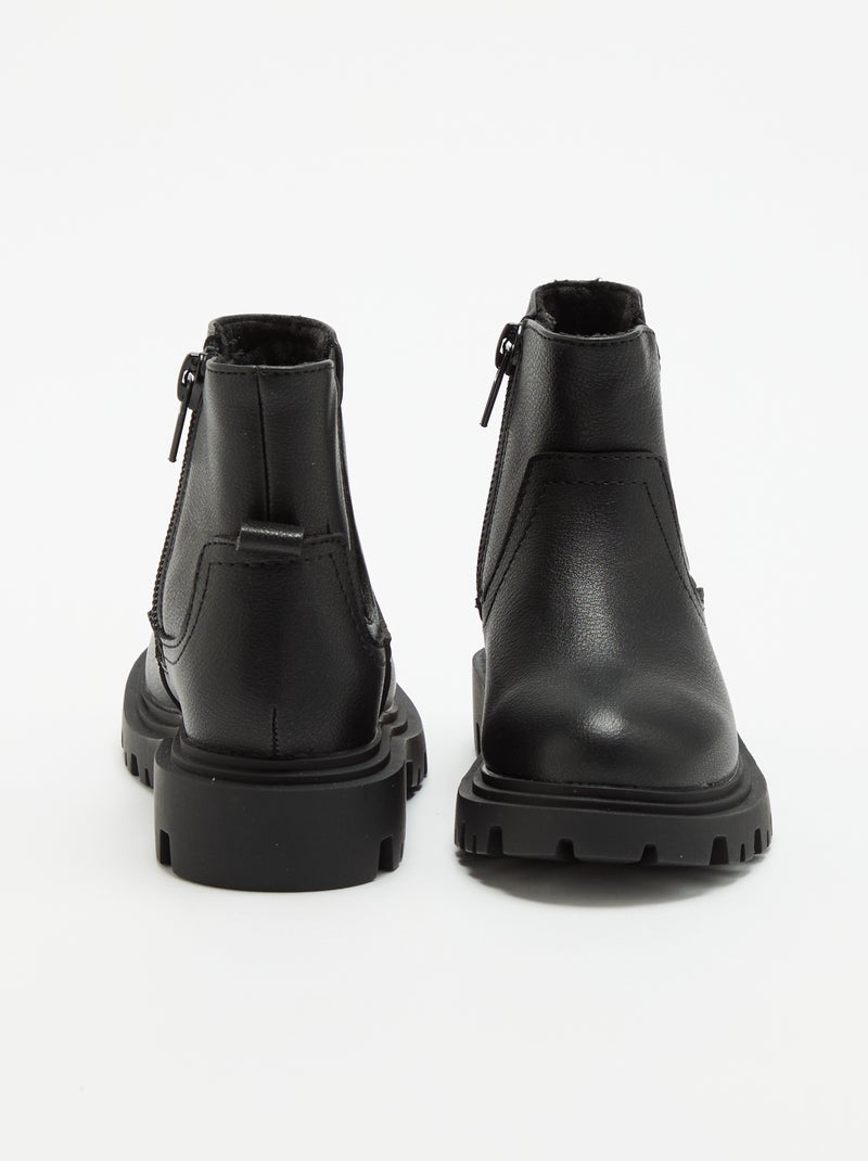 Kunstleder-Boots Noir - Kiabi