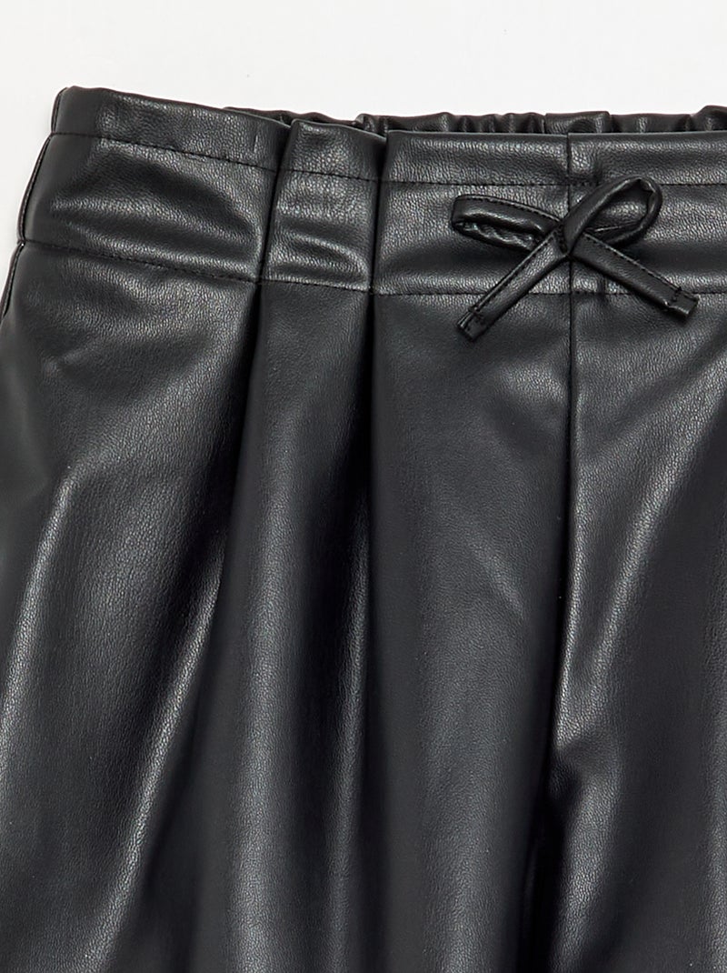 Kunstleder-Shorts Noir - Kiabi