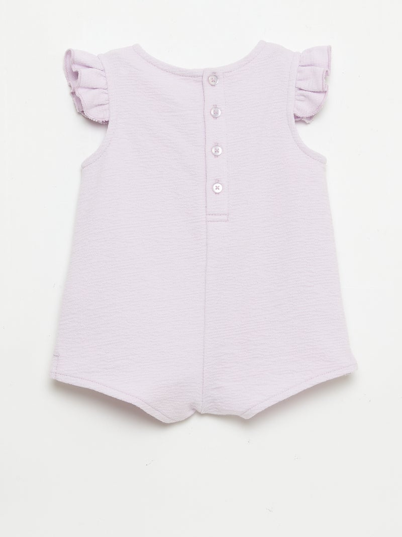Kurz-Jumpsuit aus Baby-Terry Lila - Kiabi