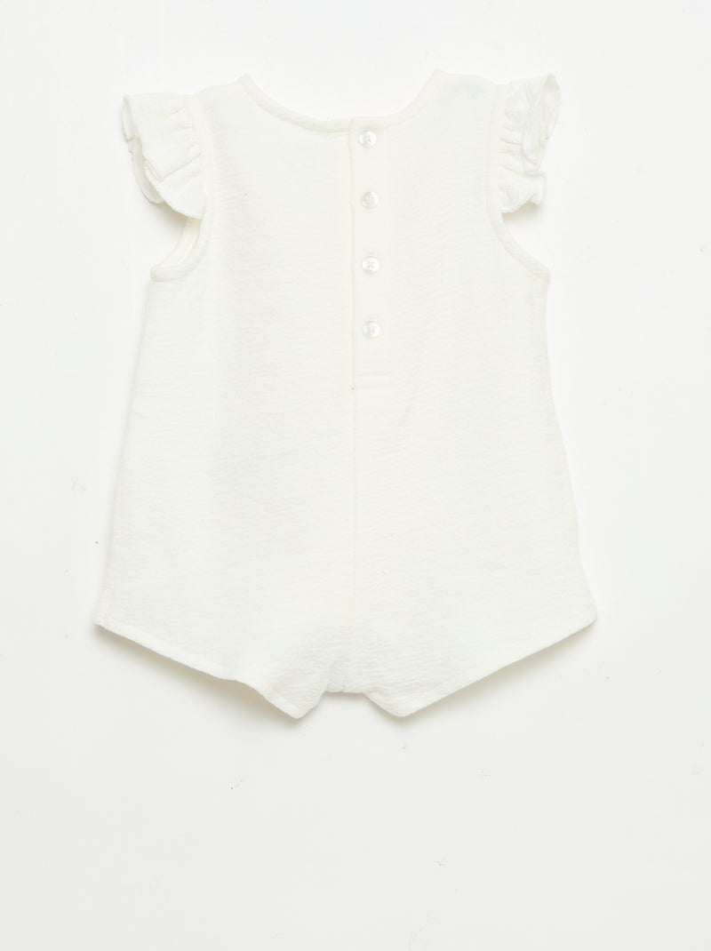 Kurz-Jumpsuit aus Baby-Terry Weiß - Kiabi