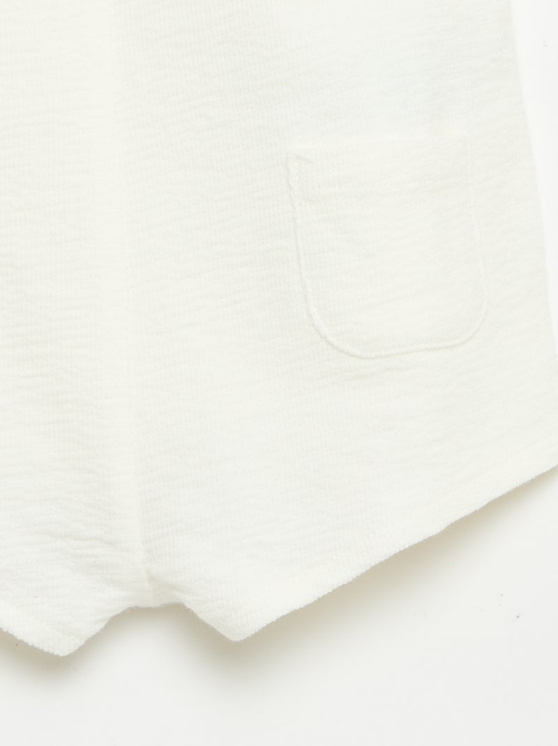 Kurz-Jumpsuit aus Baby-Terry Weiß - Kiabi