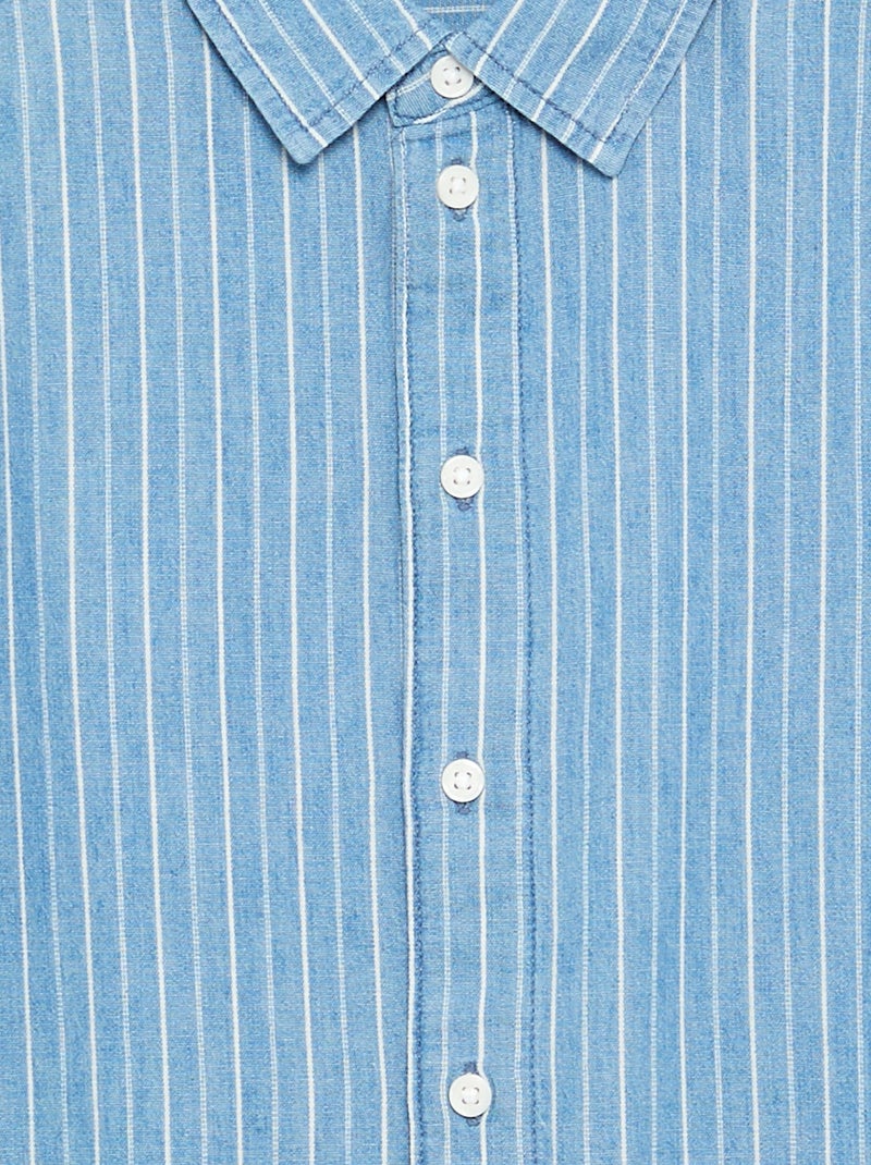 Kurzarm-Jeanshemd Bleu - Kiabi