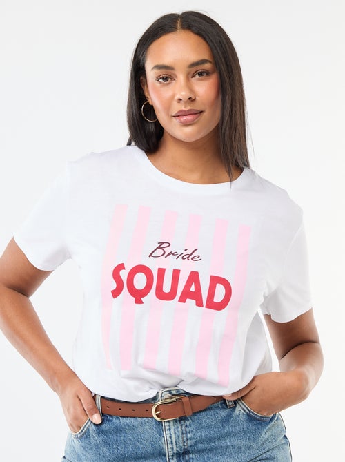 Kurzarm-Jersey-T-Shirt 'OUI' - Kiabi