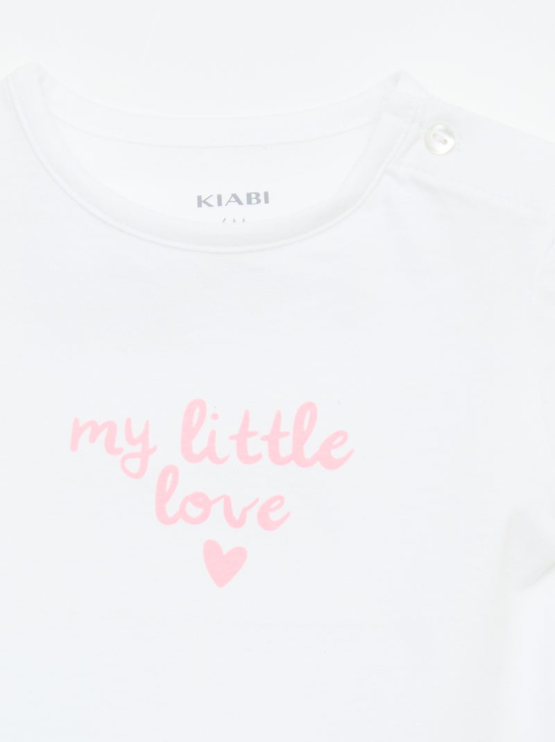 Kurzarm-Jersey-T-Shirt Weiß - Kiabi