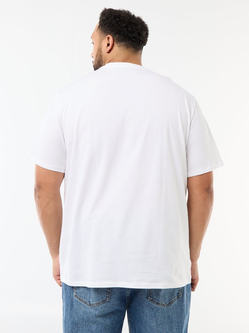 Kurzarm-Jersey-T-Shirt Weiß - Kiabi