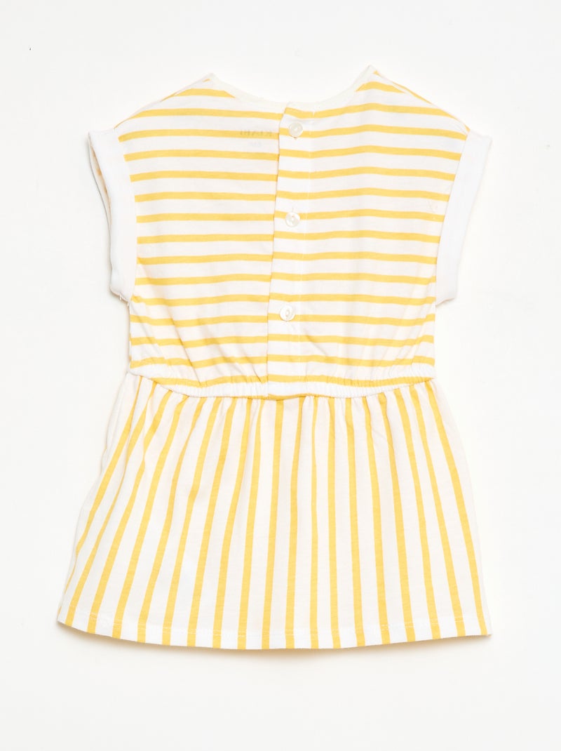 Kurzarm-Jerseykleid aus Baumwolle GELB - Kiabi
