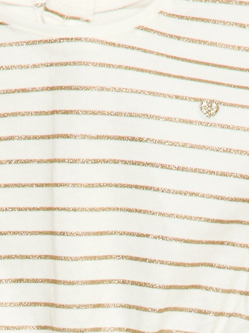Kurzarm-Jerseykleid aus Baumwolle Weiß - Kiabi