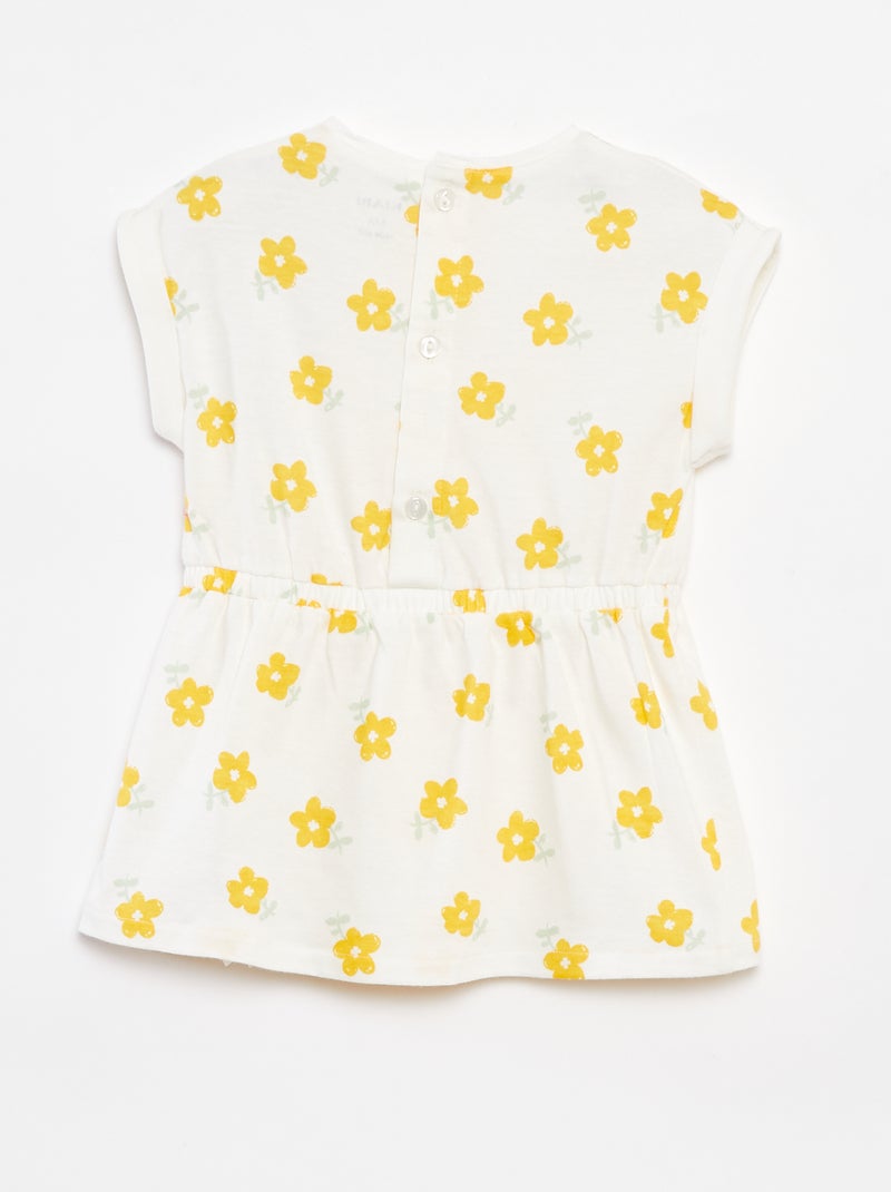 Kurzarm-Jerseykleid Weiß - Kiabi
