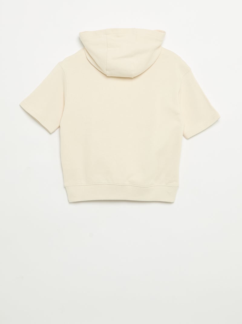 Kurzarm-Kapuzen-Sweatshirt Ecru - Kiabi