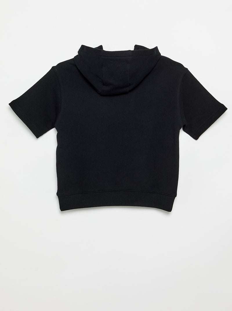 Kurzarm-Kapuzen-Sweatshirt Noir - Kiabi