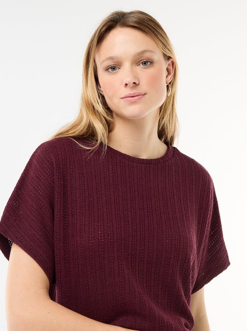 Kurzarm-Lochstrickpullover - Kiabi