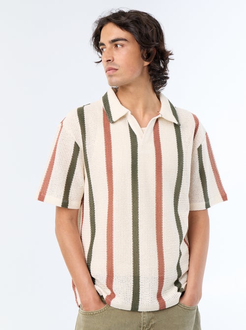 Kurzarm-Polo aus Ajour-Strick - Kiabi Kurzarm-Polo aus Ajour-Strick - Kiabi