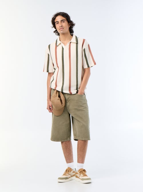 Kurzarm-Polo aus Ajour-Strick - Kiabi Kurzarm-Polo aus Ajour-Strick - Kiabi
