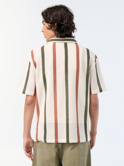 Kurzarm-Polo aus Ajour-Strick - Kiabi Kurzarm-Polo aus Ajour-Strick - Kiabi